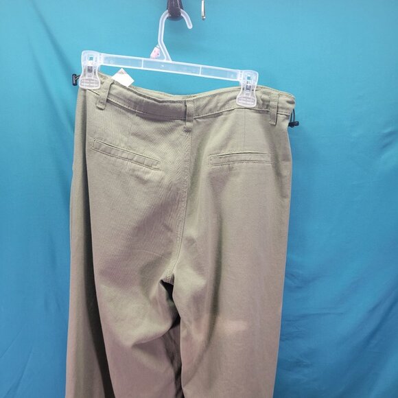 Dazy-Less Green Cargo Pants L 100% Cotton Drawstring Hem & Waist Pockets - Picture 6 of 7